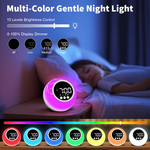 Reloj <span class=keywords><strong>Despertador</strong></span> Digital Analógico Inteligente para Niños, con Luz Nocturna de 7 Colores, Máquina de Sonido con Ruido Blanco, Personalizable - Product Image 2