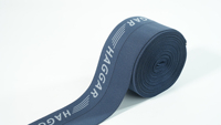 Bande de ceinture élastique en polyester bleu marine à chevrons de 2 pouces de large, couleur unie, haute élasticité, logo personnalisé, jacquard