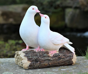 2 pièces d'ornements de <span class=keywords><strong>jardin</strong></span> personnalisés faits à la main, <span class=keywords><strong>colombes</strong></span> de l'amour debout en résine, décoration intérieure et extérieure, oiseaux, faune, <span class=keywords><strong>jardin</strong></span> éclatant - Product Image 1
