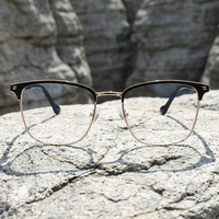 Montures de lunettes optiques classiques en acétate pour hommes avec logo personnalisé 2026, montures de lunettes anti-lumière bleue en métal, Gafas