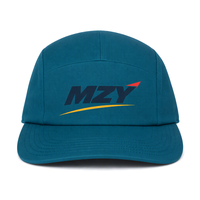 Topi Snapback Bordir Logo 3D Custom 5-Panel Flat Brim Baseball Cap 100% Katun Unisex Clean Guard Teal Workwear