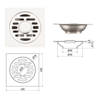 Filtre de douche anti-odeur en acier inoxydable SUS304 Drain de sol d'égout de toilette universel