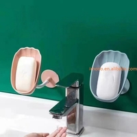 Support à savon à ventouse, porte-éponge avec égouttoir, boîte de rangement murale pour salle de bain, accessoires de cuisine, prix d'usine