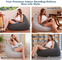 Grand fauteuil pouf imperméable en forme de goutte d'eau pour usage extérieur et intérieur, canapé paresseux pour adultes pour salon et chambre à coucher