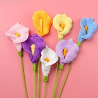 Tissé à la main Calla Lily fil fleur tricot simulé fleur éternelle crochet tissé fleur décoration de la maison