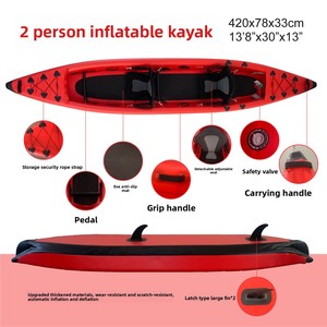 Kayak Inflable Doble para <span class=keywords><strong>Pesca</strong></span> y Recreación al Aire Libre, con Bomba <span class=keywords><strong>de</strong></span> Aire y Remos, Esencial para Aventuras - Product Image 2