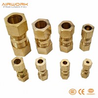 Auslaufsichere Ferrule-Dichtungsanschlüsse für Pneumatiksysteme und Automatisierung Messing-Kompressions-Luftverbinder OEM-Fabriklieferung
