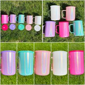 Tazas de viaje de vidrio de borosilicato alto al por mayor de 17 oz para sublimación con tapas de plástico de colores para sublimación por transferencia térmica - Product Image 5