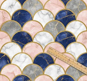 Tissu d'ameublement imprimé demi-cercle géométrique de designer au mètre – Matériau de revêtement moderne de luxe pour canapé et accents décoratifs - Product Image 4