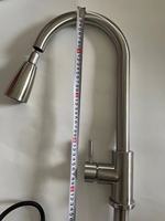 Robinet de cuisine à noyau classique moderne avec poignée unique en acier inoxydable 304 finition nickel brossé pulvérisateur à tirette approuvé CUPC & NSF