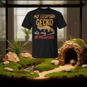 T-shirt promotionnel « Mon Gecko Léopard a mangé mes devoirs » – Design Gecko Léopard - Product Image 3