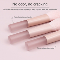 Ensemble de pinceaux de maquillage pour débutants Peach Powder à 10 lames - Pinceau à sourcils, pinceau à blush - Outils de beauté portables pour les déplacements et les voyages