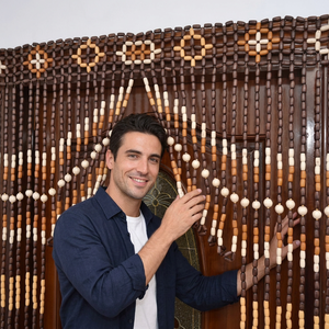 Colgante de pared de madera hecho a mano listo al por mayor con decoración ecológica de algodón bordado para interiores globales - Product Image 1