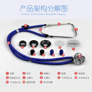 Stéthoscope Yuwell à double tube multifonctionnel pour adultes, utilisation sur tout le corps - Product Image 4