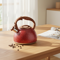 Bouilloire à thé sifflante en acier inoxydable de 3.0 litres, cuisinière à induction et cuisinière à gaz, pot en plastique pour la maison et le camping