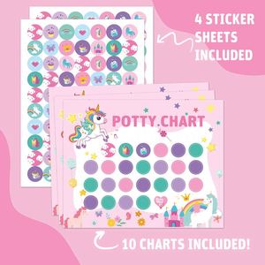 Set de Regalo Interactivo para Niñas, con Corona de Unicornio, Adhesivos Reutilizables, Tabla de Recompensas para el Aprendizaje del Uso del Baño, para Niñas de 4 a 6 Años - Product Image 2