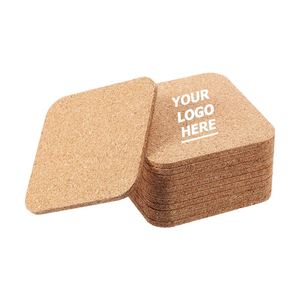 Custom Logo <b>Cork</b> <b>Coasters</b> - Round & Square Heat-Resistant Drink Pads for Ceramics, Minimalist Tableware - Product Image 1