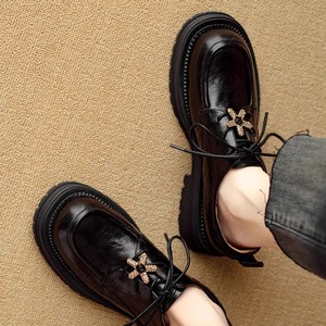<span class=keywords><strong>Scarpe</strong></span> di cuoio piccole stringate stile britannico con plateau Casual da <span class=keywords><strong>donna</strong></span> <span class=keywords><strong>scarpe</strong></span> Preppy in morbida pelle - Product Image 1