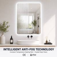 Miroir de salle de bain LED rétroéclairé 50x70cm, dimmable, anti-buée, IP44, mural, éclairé, intelligent, pour projets hôteliers par Joystar