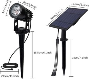 Faretti solari a <span class=keywords><strong>LED</strong></span> per esterni IP65 a bassa tensione riflettore RGB per giardino giardino albero prato illuminazione efficace del paesaggio - Product Image 2