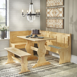 Ensemble de <span class=keywords><strong>coin</strong></span> repas en bois massif avec table et banc, style rustique en pin naturel, <span class=keywords><strong>coin</strong></span> repas de <span class=keywords><strong>cuisine</strong></span>, table de <span class=keywords><strong>coin</strong></span> repas, ensemble de table de <span class=keywords><strong>coin</strong></span> repas pour la maison - Product Image 1