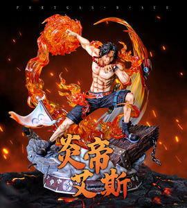 Figura de PVC de Gran Tamaño de One Piece: Estatua GK de Portgas D. Ace, Emperador de las Llamas, con Escena de Batalla y Puño de Fuego Luminoso, Modelo de Anime - Product Image 5