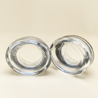 Pot en verre avec couvercle doré Homay de luxe rond transparent 30g 50g pour emballage de soins de la peau crème de luxe pour le visage crème cosmétique