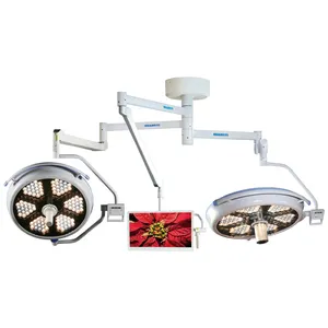Scialytic手术灯两个冲天炉医疗器械发光二极管灯，带三色温摄像机和监视器