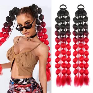 Extensiones de Cabello Sintético de Fibra de Alta Temperatura de 22 Pulgadas, Trenza de Burbujas Colorida, para Niños, Fáciles de Aplicar, Venta al Por Mayor - Product Image 1