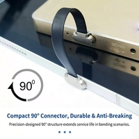 Câble de données USB Type C à 90 degrés, flexible, à charge rapide, pour support magnétique de moto