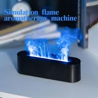 Humidificateur d'Air et Diffuseur d'Arômes Ultrasonique à Effet Flamme 3D pour Bureau et Maison