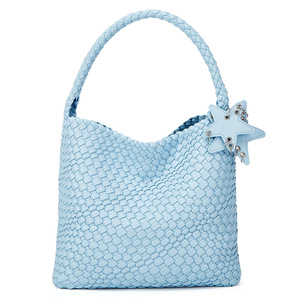 Sac fourre-tout tissé à la main pour femme, nouvelle texture, couleur champagne doré, sac à bandoulière - Product Image 4