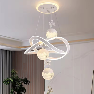 Moderne Simple Restaurant Lustre Net Rouge Salle À Manger Avancée Nouveau Design Transfrontalier Spécial Taille Moyenne Métal Pendentif Lumière - Product Image 3