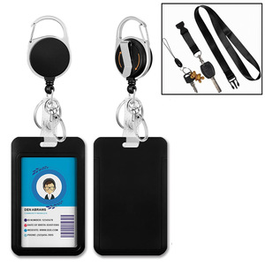 Cross-border wholesale set with 360-degree rotating and retractable carabiner <b>clip</b>, webbing, and detachable neck strap. - Product Image 1
