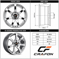 Jantes forgées CF Drift 17 18 19 pouces 5x114.3 PCD compatibles avec Nissan Silvia S15 S14 S13 180SX 240SX personnalisées ODM