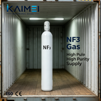 Cilindro de Gas de Trifluoruro de Nitrógeno NF3 de Grado Electrónico 99.99% 4N, Acero, 47L, 20kg, Válvula DISS640, Estándar ISO9809, UHP