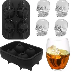 Silikon 3D Schädel Eiswürfel form Cocktails Whisky Eisform Tablett