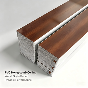 Panneau de plafond en PVC à grain de bois, taille personnalisée, dalle de plafond suspendue, décoration intérieure - Product Image 4