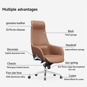 Venta al por mayor nuevo diseño silla de oficina de cuero de alta calidad activa, silla de oficina ergonómica de cuero de <span class=keywords><strong>vaca</strong></span> real - Product Image 6