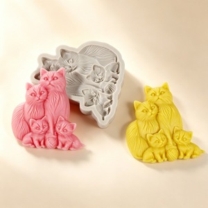 Cat Family Silicone Mold Cartoon Animal Fondant Cake Decoration Chocolate Mold Food Grade Baking Birthday - Product Image 4