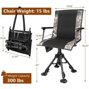 Outdoor Camouflage Heated Chair Portable 360 Degree Rotating Folding Camping Fishing Chair <b>USB</b> <b>Controlled</b> Temperature Regulating - Product Image 3