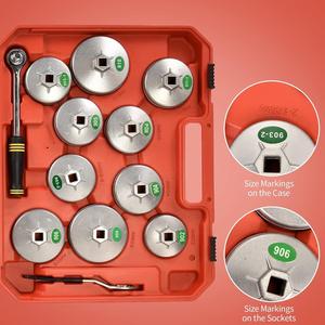 Jeu de clés à <span class=keywords><strong>filtre</strong></span> à <span class=keywords><strong>huile</strong></span> de type tasse en gros de 23 pièces outil de retrait pour les outils de véhicule comprenant une clé à <span class=keywords><strong>filtre</strong></span> à <span class=keywords><strong>huile</strong></span> et une clé à chapeau - Product Image 4