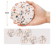 Ensemble de sous-verres en céramique imprimés, fabrication de plus de 10 ans, nouveaux sous-verres en pierre, tapis et supports pour boissons, impression personnalisée, taille ronde, pour la maison, sur mesure