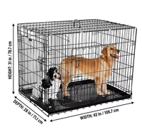 Cage pour chien robuste en treillis métallique soudé, pliable et portable, pour extérieur et intérieur, avec plateau – Vente en gros