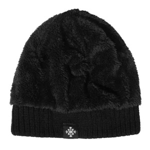 Cappello Lavorato a Maglia a Righe con Motivo a Fiocco di Neve, Berretto Invernale a Doppio Strato Foderato e Ispessito Senza Visiera, Stile Street Hiphop per Sport e Alpinismo - Product Image 3