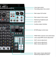 Console de mixage audio 10 canaux BHA MR10 USB DJ avec alimentation fantôme 48V et effets numériques 99DSP pour scène en direct et studio OEM