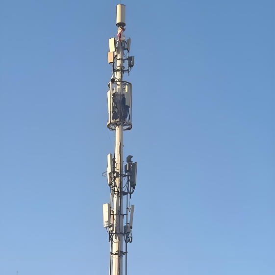 Single Tube Monopole Telecommunication Tower 20m 50m 60m 4G 5G Cell Signal Tower Q235B Carbon Steel Hot Dip Galvanized