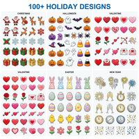 Pegatinas de Transferencia UV DTF Personalizadas para Fiestas, Calcomanías de Corazones Navideños, de Halloween y de Pascua, Resistentes al Agua, con Textura 3D, al por Mayor