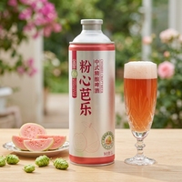 Kingstar 1L Guava Chinese Craft Ale Beer Aluminium Can & Bottle 6-Pack Fermentation Raffinée Goût Naturel 4.1% ABV Légère