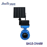 Válvula de mariposa para riego, con conexión solar fuera de red, tipo flange/wafer, NB-IoT 4G LoRa, control remoto por aplicación, DN50-DN400, PN10/PN16, con sello EPDM, para agua agrícola